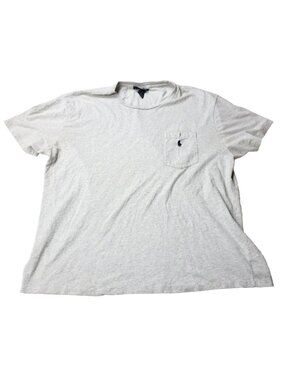 VINTAGE Polo Ralph Lauren T Shirt Mens M Medium  Gray Short Sleeve Chest Pocket